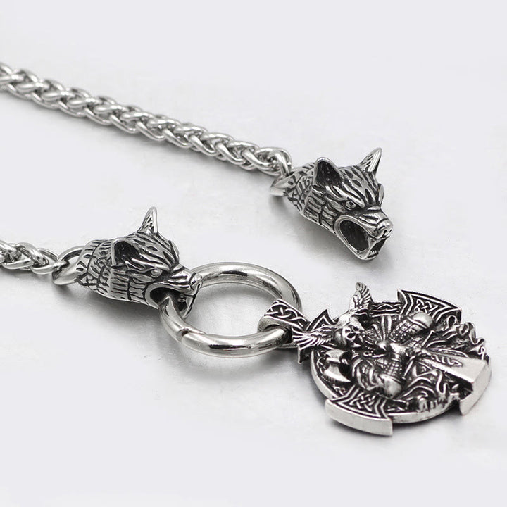 WorldNorse Odin Wolf Raven Necklace - image 3