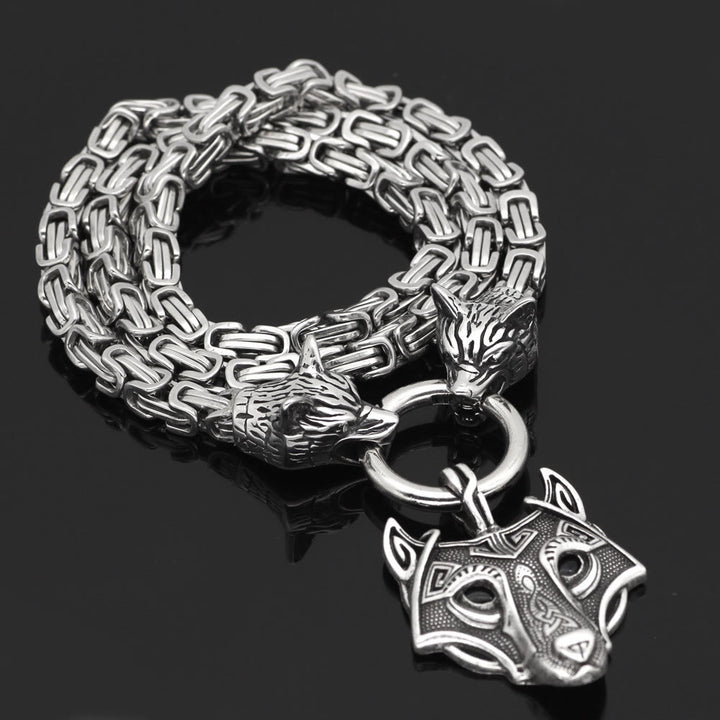 WorldNorse Viking Wolf Head King Necklace - image 3