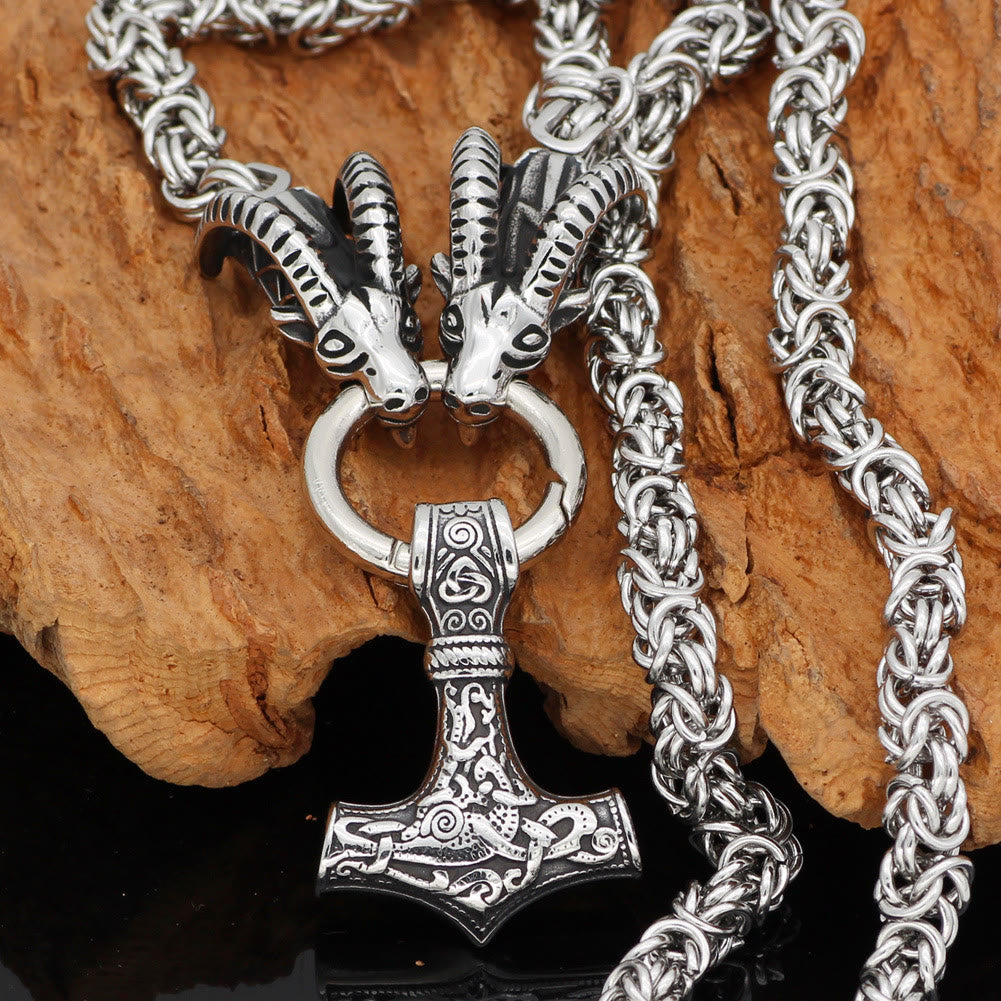 WorldNorse Mjolnir Thor Hammer Necklace - Silver - 70cm - image 0