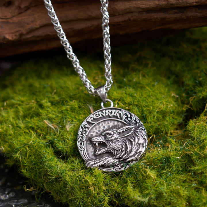 WorldNorse Fenrir Of Wolf And Helm Of Awe Necklace - Silver - image 11