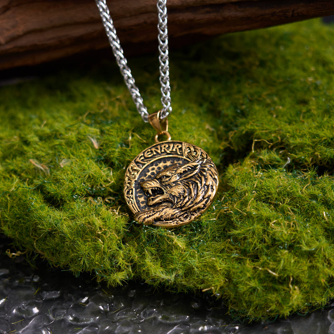 WorldNorse Fenrir Of Wolf And Helm Of Awe Necklace