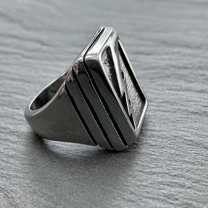 WorldNorse Lightning Bolt Stainless Steel Ring