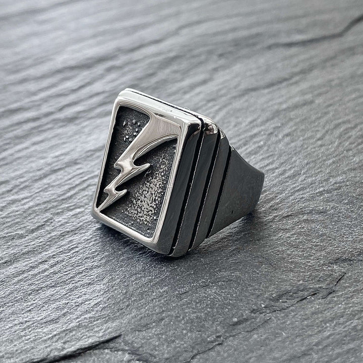 WorldNorse Lightning Bolt Stainless Steel Ring