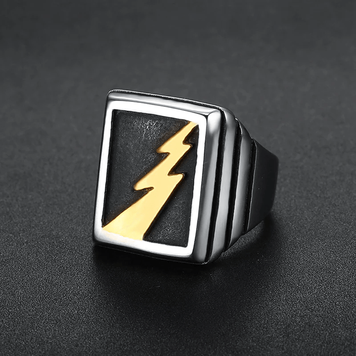 WorldNorse Lightning Bolt Stainless Steel Ring