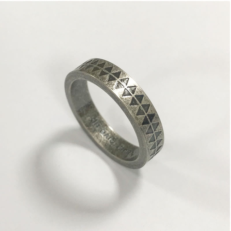 WorldNorse Sawtooth Pattern Stainless Steel Ring