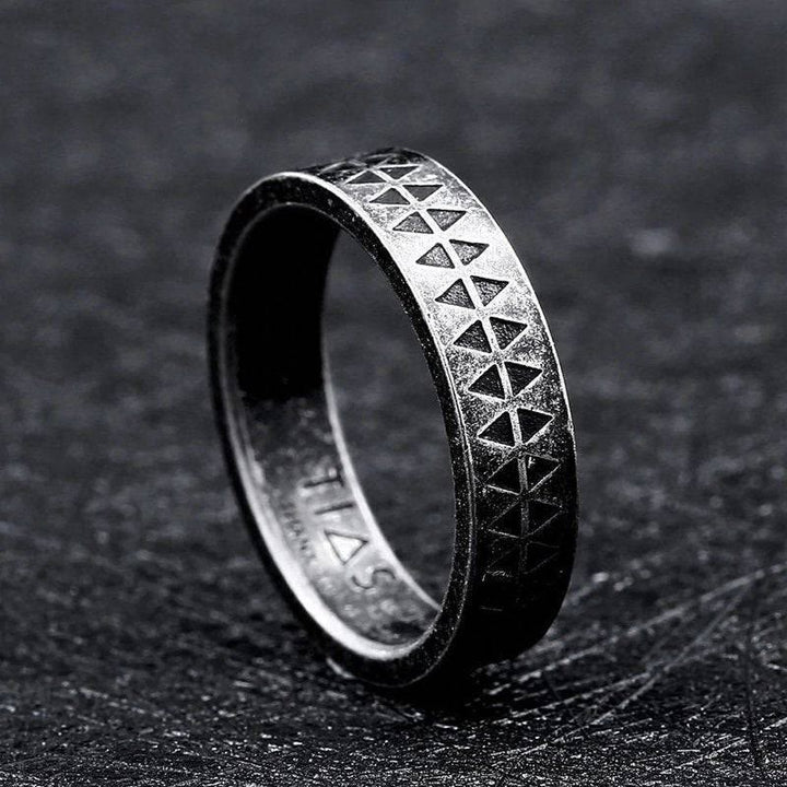 WorldNorse Sawtooth Pattern Stainless Steel Ring