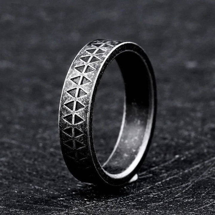 WorldNorse Sawtooth Pattern Stainless Steel Ring