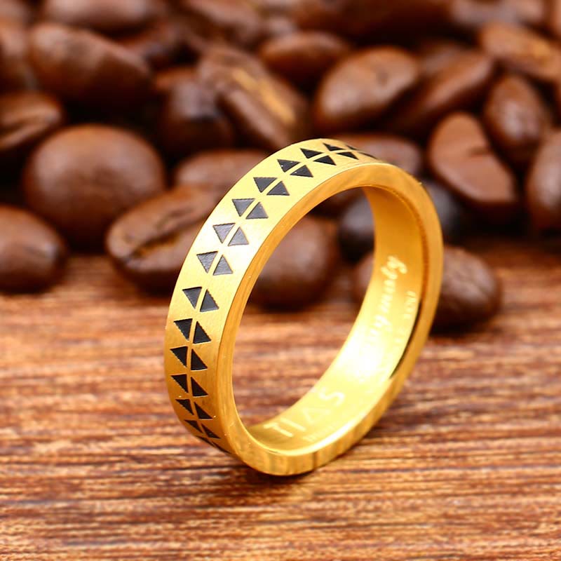 WorldNorse Sawtooth Pattern Stainless Steel Ring