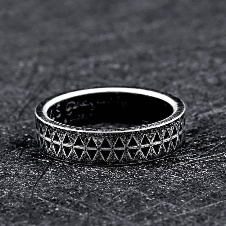 WorldNorse Sawtooth Pattern Stainless Steel Ring