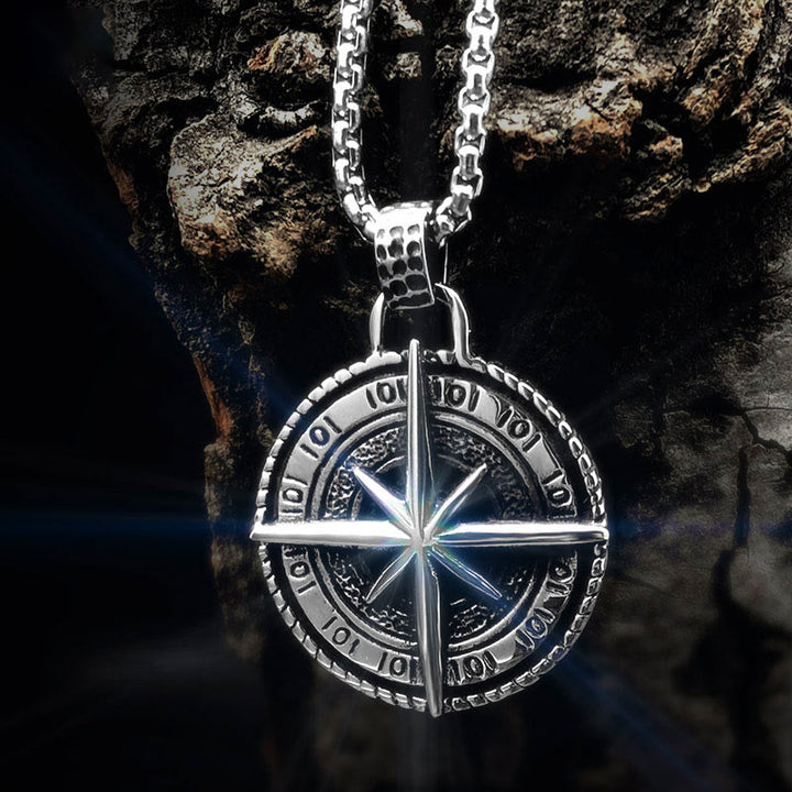 WorldNorse The North Star Stainless Steel Pendant Necklace - Silver - image 0