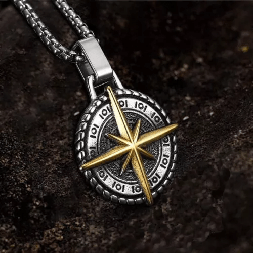 WorldNorse The North Star Stainless Steel Pendant Necklace - Silver & Gold - image 5