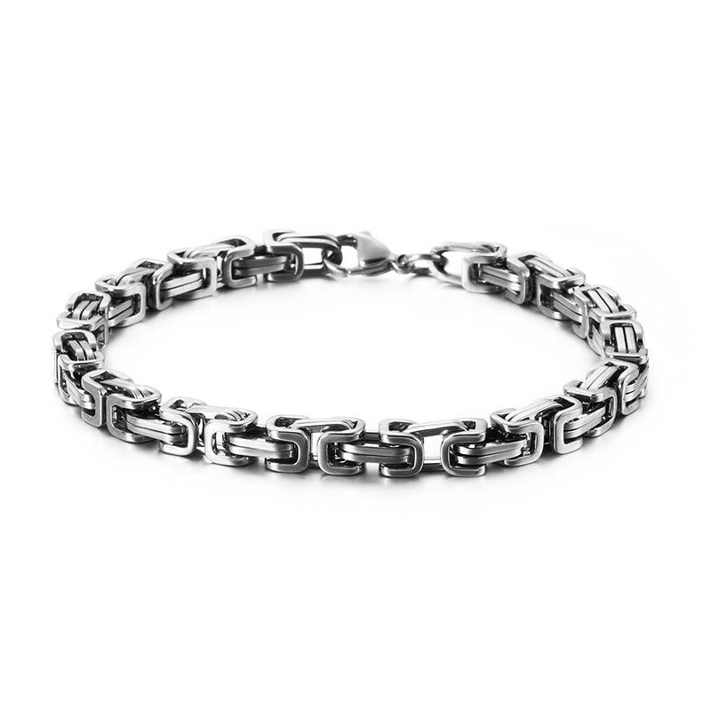 WorldNorse Multi-Size Titanium Steel Link Bracelet - Silver - 5mm - 45cm - image 1