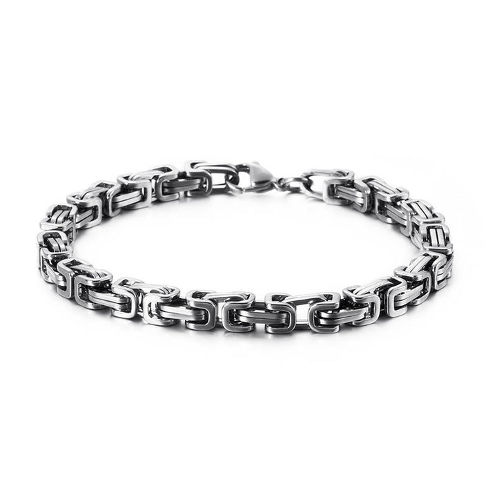 WorldNorse Multi-Size Titanium Steel Link Bracelet - Silver - 5mm - 45cm - image 1