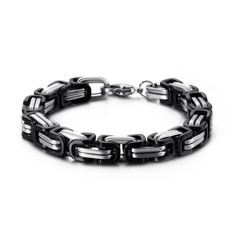 WorldNorse Multi-Size Titanium Steel Link Bracelet - Silver&Black - 8mm - 45cm - image 16