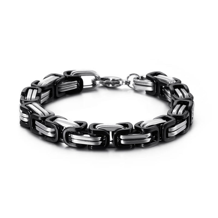 WorldNorse Multi-Size Titanium Steel Link Bracelet - Silver&Black - 8mm - 45cm - image 16