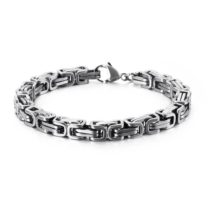 WorldNorse Multi-Size Titanium Steel Link Bracelet - Silver - 6mm - 45cm - image 2