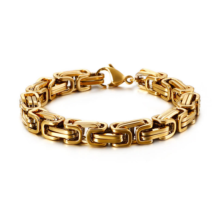 WorldNorse Multi-Size Titanium Steel Link Bracelet - Gold - 8mm - 45cm - image 6