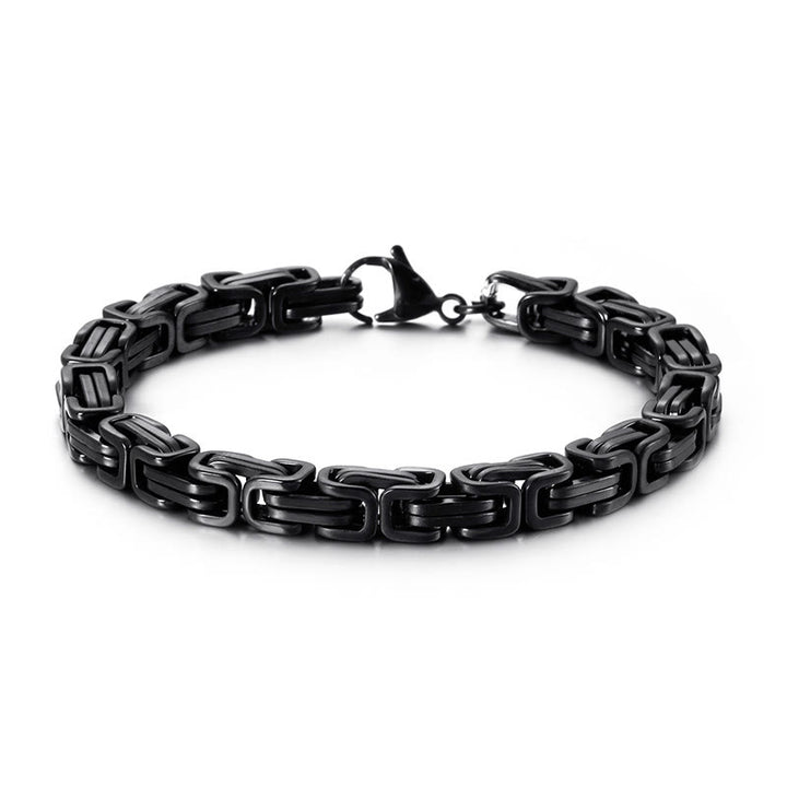 WorldNorse Multi-Size Titanium Steel Link Bracelet - Black - 6mm - 45cm - image 8
