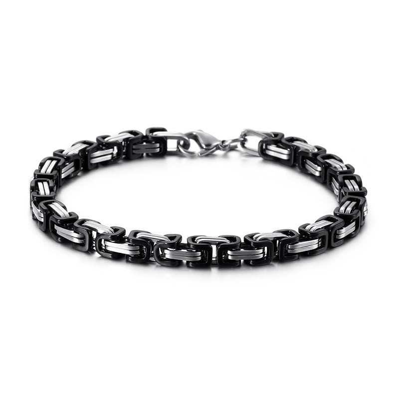 WorldNorse Multi-Size Titanium Steel Link Bracelet - Silver&Black - 5mm - 45cm - image 14