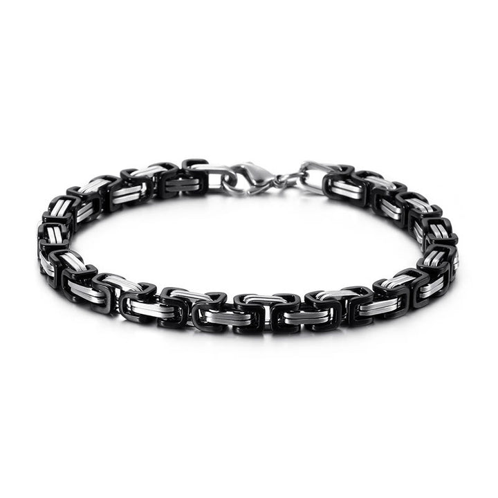 WorldNorse Multi-Size Titanium Steel Link Bracelet - Silver&Black - 5mm - 45cm - image 14