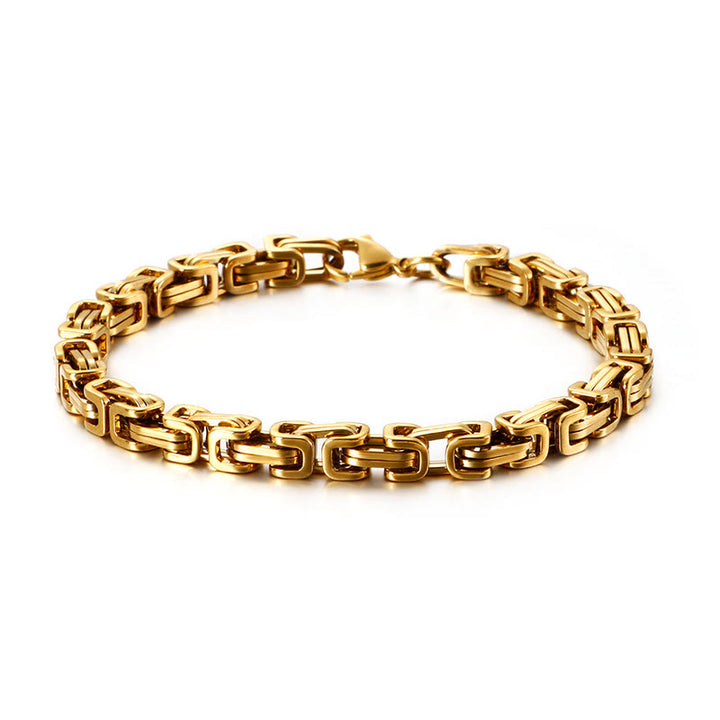 WorldNorse Multi-Size Titanium Steel Link Bracelet - Gold - 5mm - 45cm - image 4