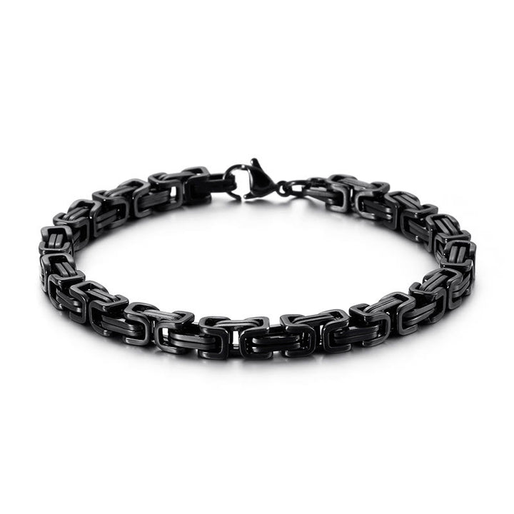WorldNorse Multi-Size Titanium Steel Link Bracelet - Black - 5mm - 45cm - image 7
