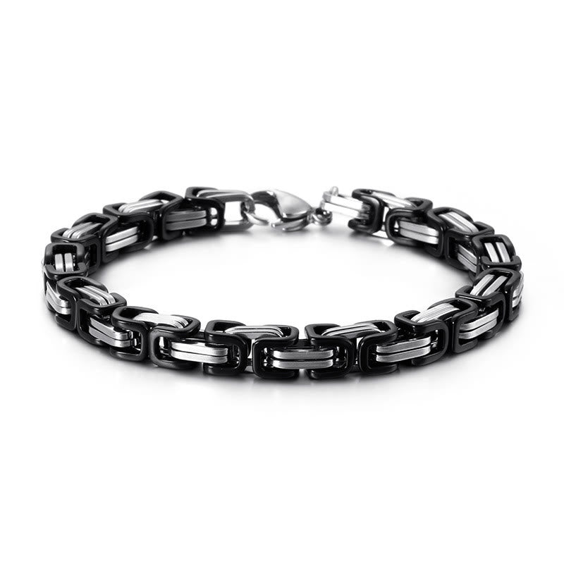 WorldNorse Multi-Size Titanium Steel Link Bracelet - Silver&Black - 6mm - 45cm - image 15
