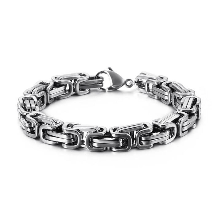 WorldNorse Multi-Size Titanium Steel Link Bracelet - Silver - 8mm - 45cm - image 3