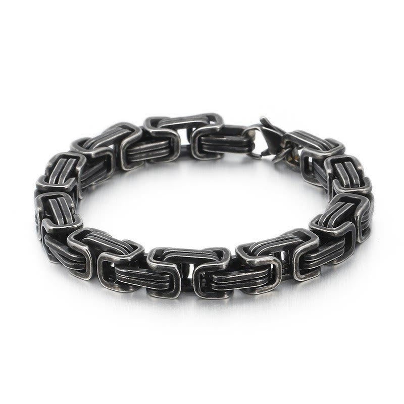 WorldNorse Multi-Size Titanium Steel Link Bracelet - Retro Black - 8mm - 45cm - image 21