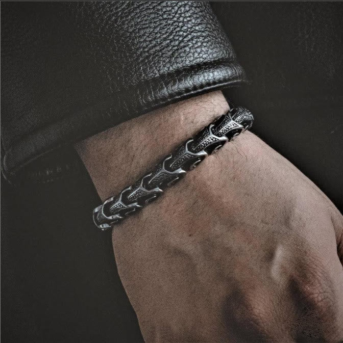 WorldNorse Vintage Dragon Bones Stainless Steel Animal Bracelet - image 1