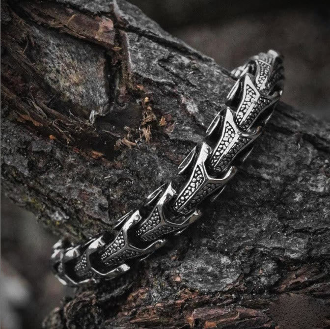 WorldNorse Vintage Dragon Bones Stainless Steel Animal Bracelet - 23cm - image 0