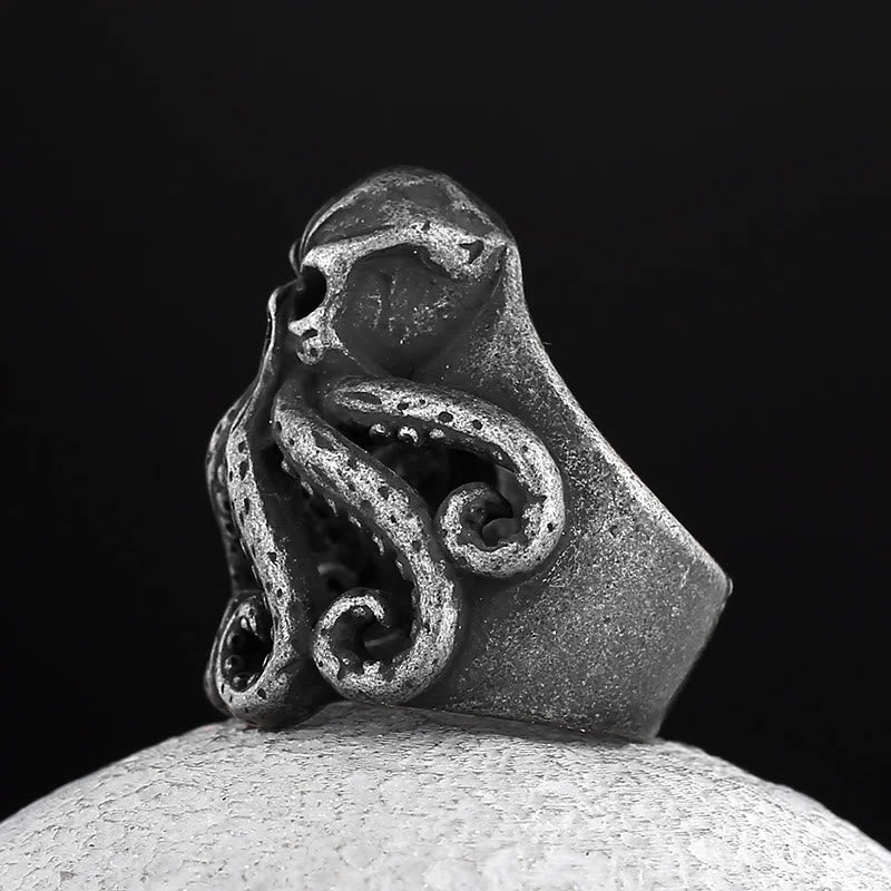 WorldNorse Octopus Skull Punk Stainless Steel Seaman Ring - image 10