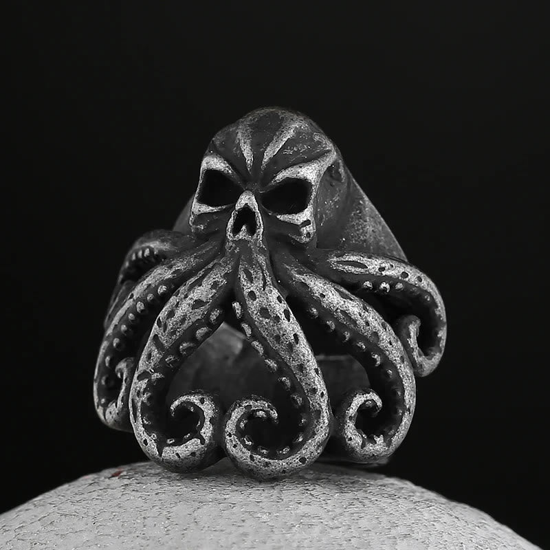 WorldNorse Octopus Skull Punk Stainless Steel Seaman Ring - image 12