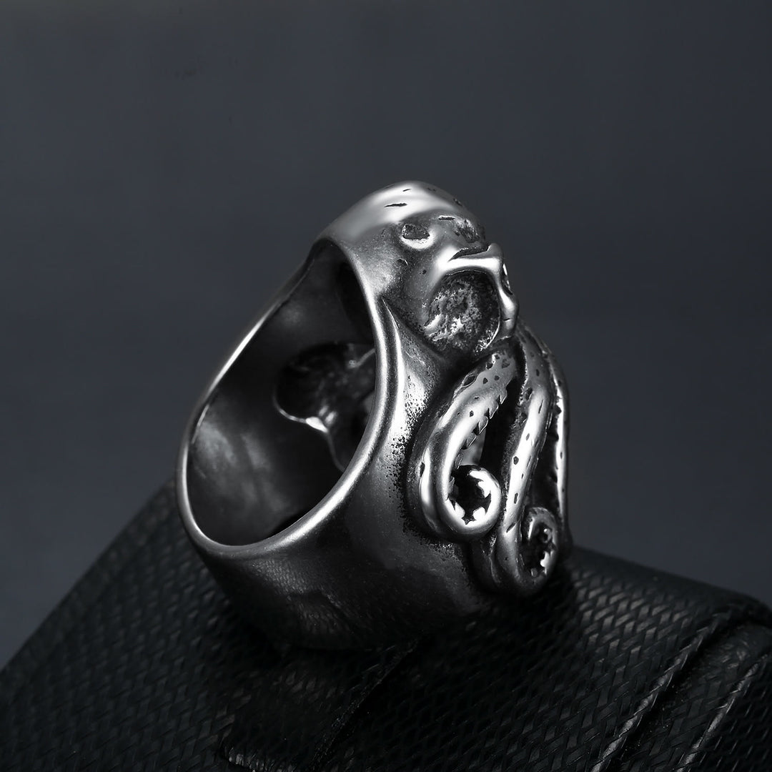 WorldNorse Octopus Skull Punk Stainless Steel Seaman Ring - image 5