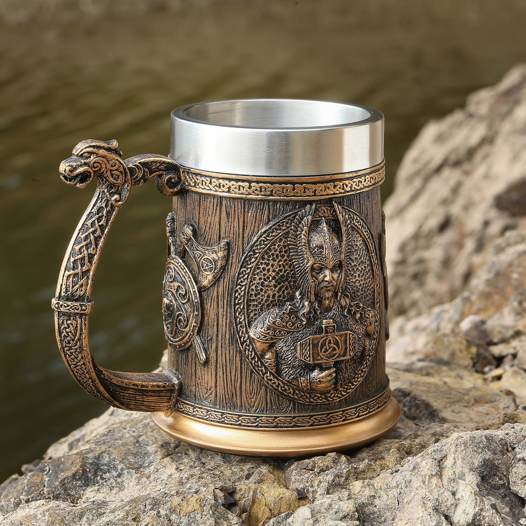 WorldNorse Viking Thor And Odin Beer Mug