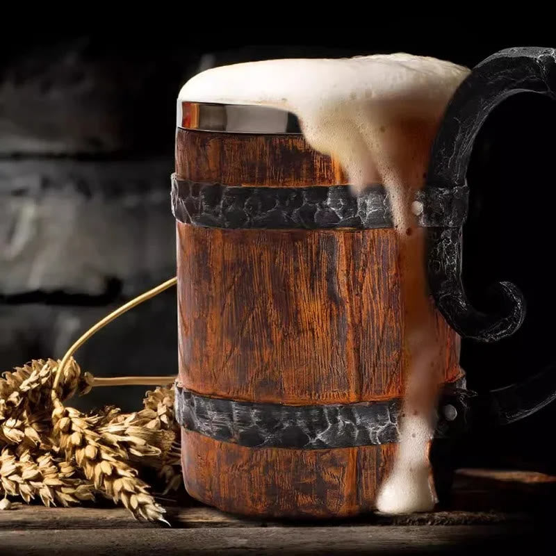 WorldNorse Viking Wood Style Beer Mug