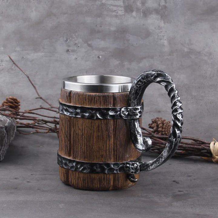 WorldNorse Viking Wood Style Beer Mug