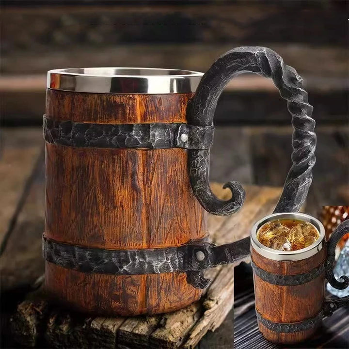 WorldNorse Viking Wood Style Beer Mug