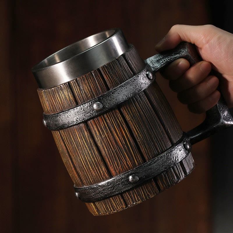 WorldNorse Viking Wood Style Beer Mug