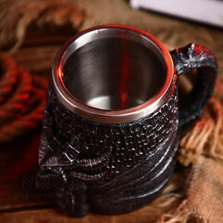 WorldNorse Black Dragon Steel Mug