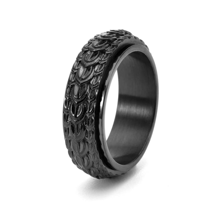 WorldNorse Dragon Scale Spinner Anxiety Titanium Steel Ring