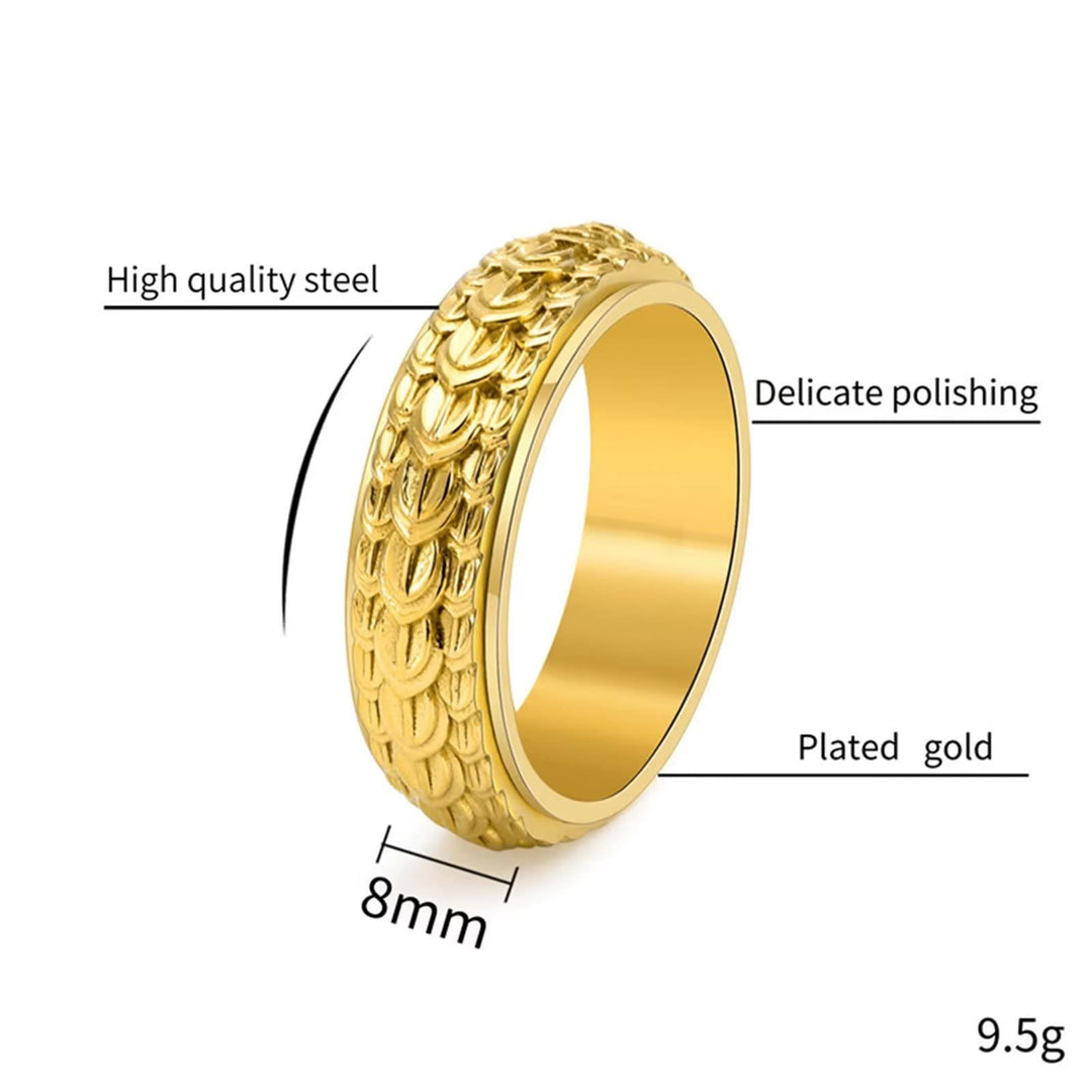 WorldNorse Dragon Scale Spinner Anxiety Titanium Steel Ring - image 6