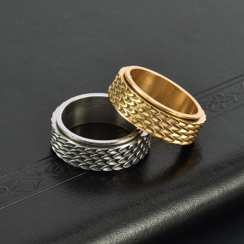 WorldNorse Retro Dragon Scale Spinner Anxiety Ring - image 6