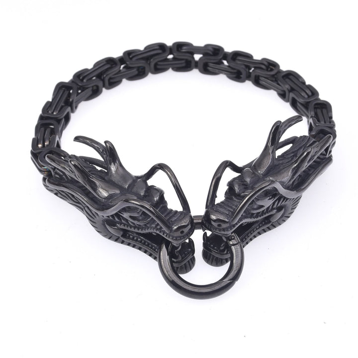 WorldNorse Norse Mythology Twin Headed Dragon Bracelet - Black - 23cm - image 4