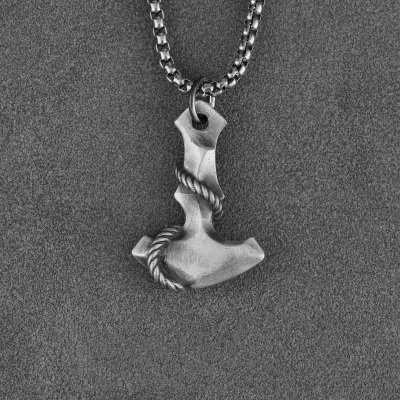 WorldNorse Handcrafted 999 Silver Anchor Necklace - With Box Chain - 60cm - image 1