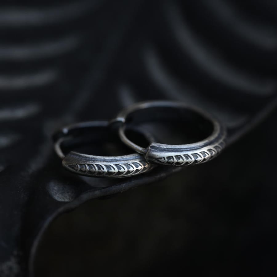 WorldNorse 925 Sterling Silver Dragon Scale Earrings - Earrings - image 0