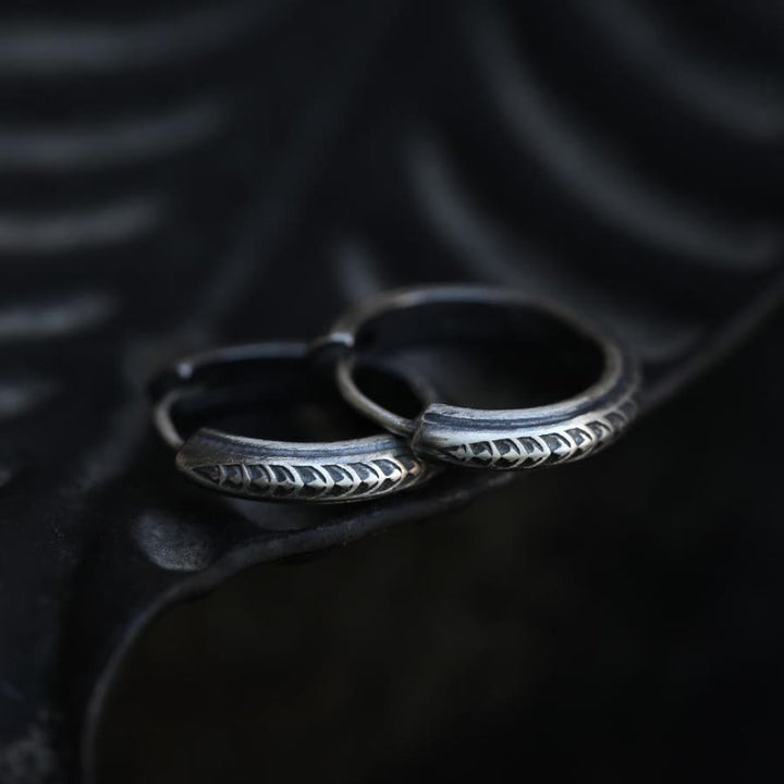 WorldNorse 925 Sterling Silver Dragon Scale Earrings - Earrings - image 0