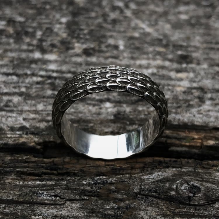 WorldNorse 925 Sterling Silver Dragon Scale Ring