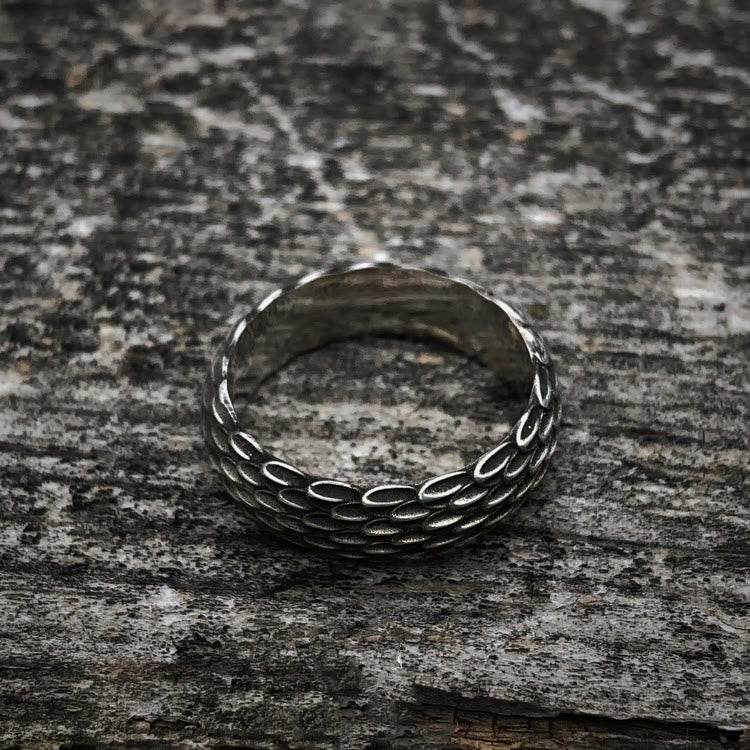 WorldNorse 925 Sterling Silver Dragon Scale Ring