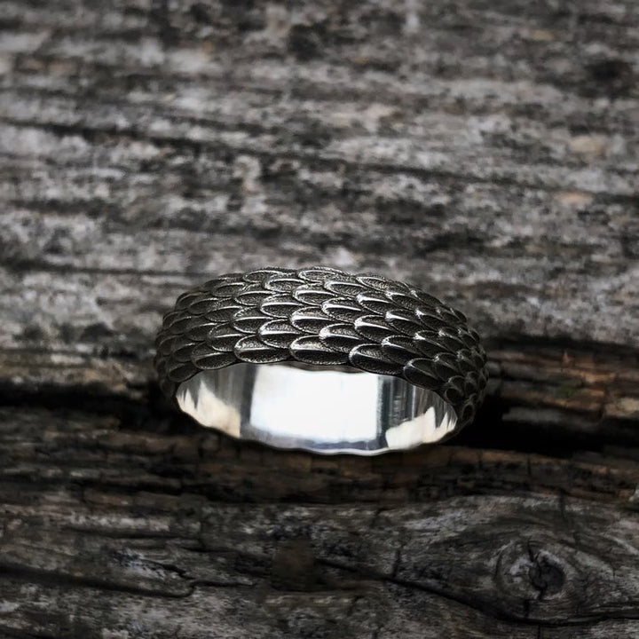 WorldNorse 925 Sterling Silver Dragon Scale Ring